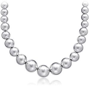Blue Nile Sterling Silver Graduated Bead Necklace
